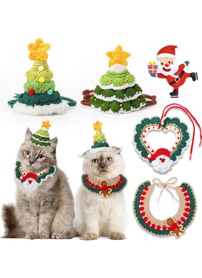 Geyoga 4 Pcs Pet Christmas Costume Suit for Cat Dog Santa Collar Christmas Tree Hat Knitted Adjustable Christmas Costume for Winter Holiday Puppy Kitten Pet Clothes Small Medium(Cute Design) - pzsku/ZD091B8FC1387894366D2Z/45/_/1737031629/3df81a99-612b-43d3-8a2d-601c437919b4