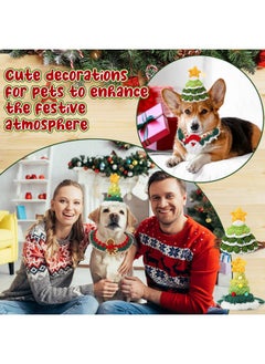 Geyoga Geyoga 4 Pcs Pet Christmas Costume Suit for Cat Dog Santa Collar Christmas Tree Hat Knitted Adjustable Christmas Costume for Winter Holiday Puppy Kitten Pet Clothes Small Medium(Cute Design)  - Image 4