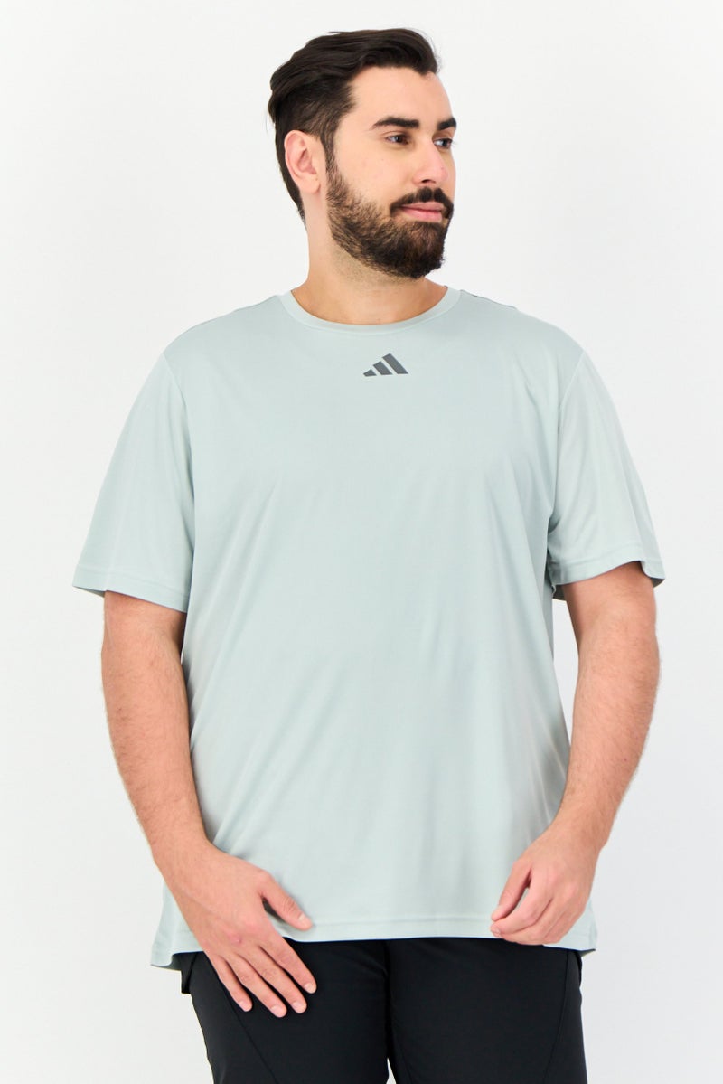 Adidas تي شيرت تدريب قصير الأكمام للرجال، رياضي، رمادي - Image 1