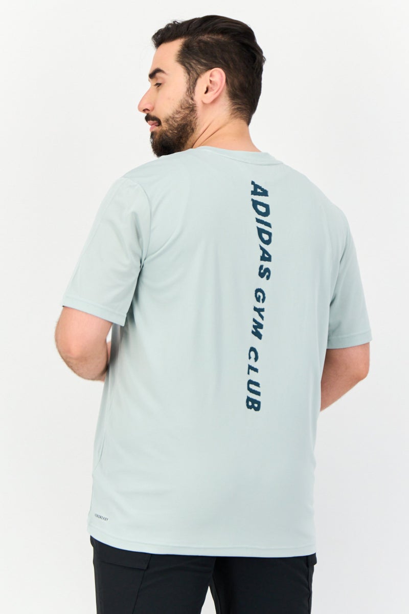 Adidas تي شيرت تدريب قصير الأكمام للرجال، رياضي، رمادي - Image 2