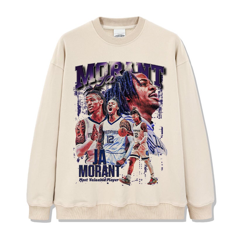 Generic 2022 New Grizzlies Ja Morant Print Tee apricot Crewneck Sweat 