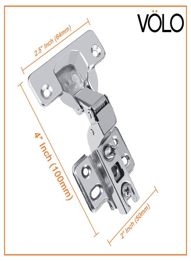 Volo European Style Steel Auto Concealed Cabinet Hinges (Pack of 5 Sets), 15* Crank- Inset - Image 2