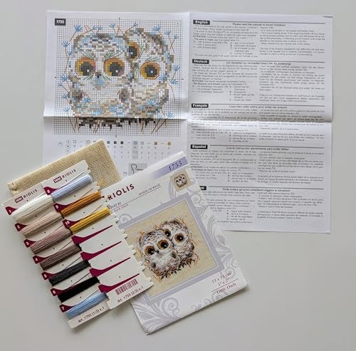 RIOLIS - Little Owls 1755, Animals Cross Stitch Kits 5,12" x5,12, Cross Stitch Kits for Beginners & Advanced, Crossstitching Kits Adult, Counted Stitching Kits, Embroidery Kit - Image 3