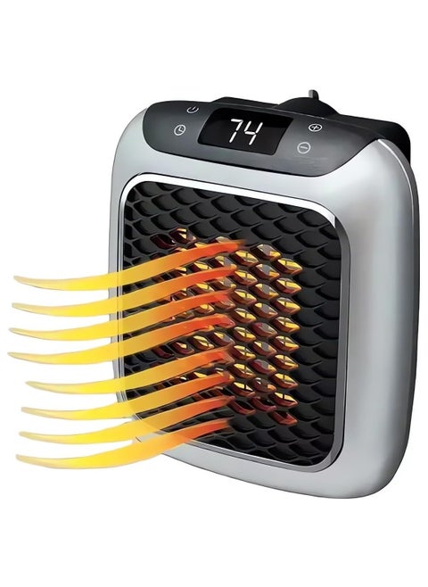 Space Heater, Programmable Space Heater with LED Display, Wall Outlet Electric Heater with Adjustable Thermostat and Timer for Home Office Bathroom Indoor Use, Small Plug in 800 Watt Heater
