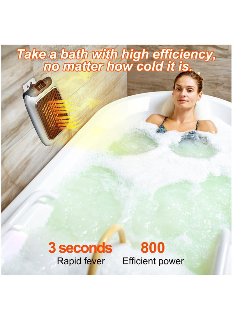 Space Heater, Programmable Space Heater with LED Display, Wall Outlet Electric Heater with Adjustable Thermostat and Timer for Home Office Bathroom Indoor Use, Small Plug in 800 Watt Heater