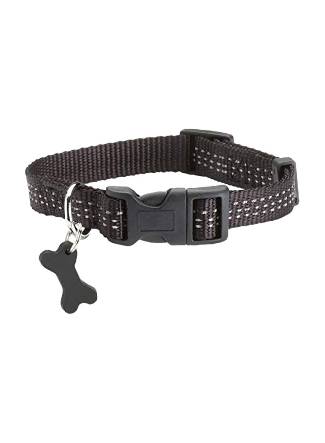 بوبي طوق آمن من النايلون مزود بحلية بتصميم مقلد للعظم الأصلي أسود/ رمادي L