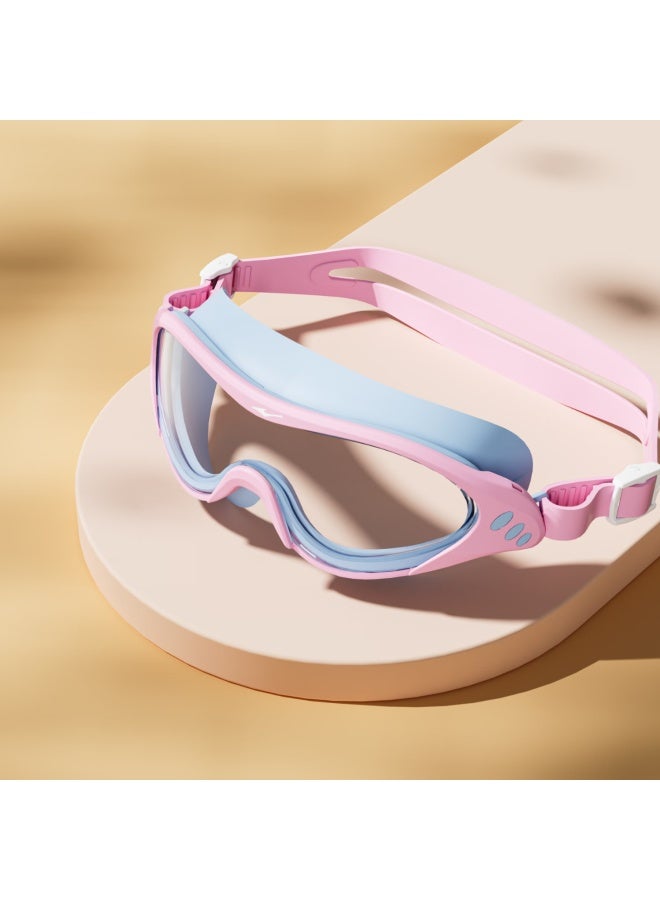 Erke Children's Large Frame Swimming Goggles, High-definition Anti-fog Anti-reflective, Swimming Diving Beginner Equipment, Protective Eyewear, Pink And Blue - Image 1