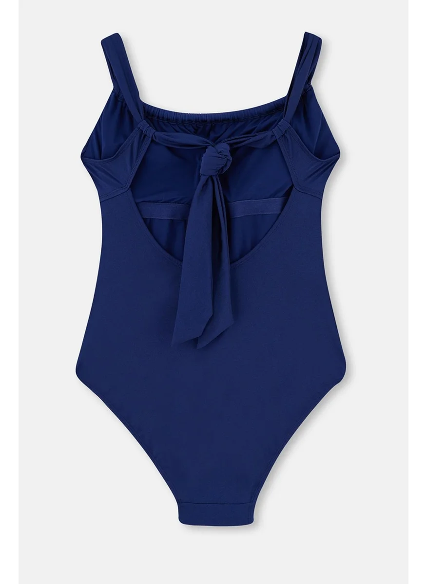 داجي Navy Blue Corset Contouring Swimsuit