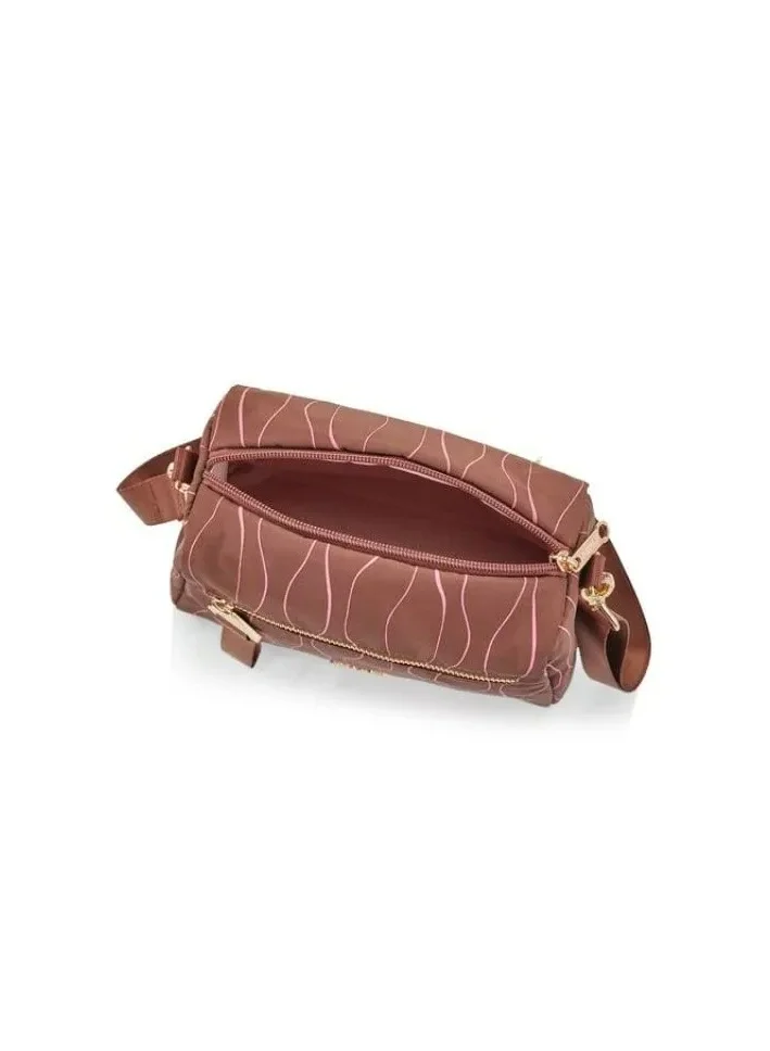امريكان توريستر American Tourister Alizee Day Crossbody Bag - Dark Brown Guava - 1 Year Global Warranty