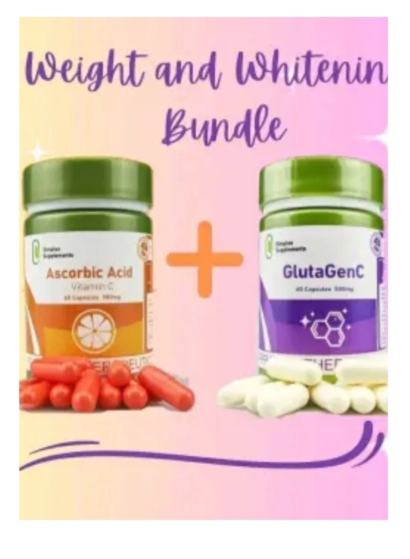 Simplee Supplements Simplee Ascorbic Acid & GlutaGenC Capsule Supplement - Image 2