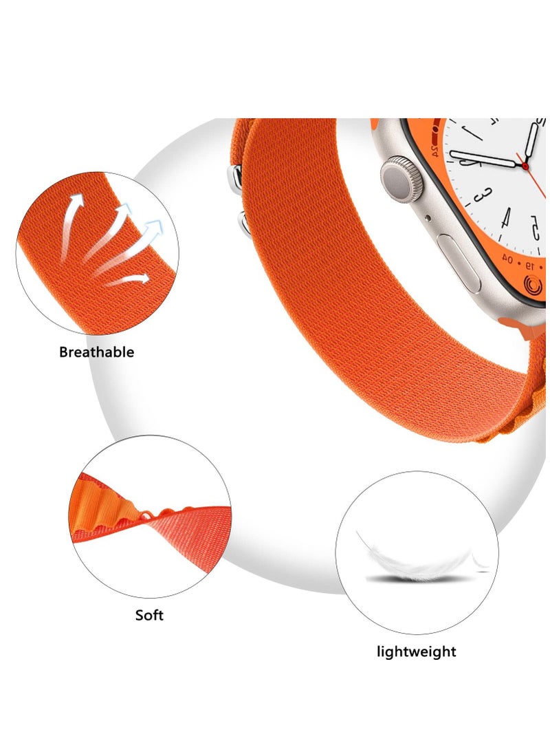 BORTONY - Apple Watch Band 42mm 44mm 45mm 49mm 4 Pack Alpine Loop Nylon Band Women Men with Adjustable Metal G-Hook Strap for iWatch Ultra Series SE 8/7/6/5/4/3/2/1 - Image 1