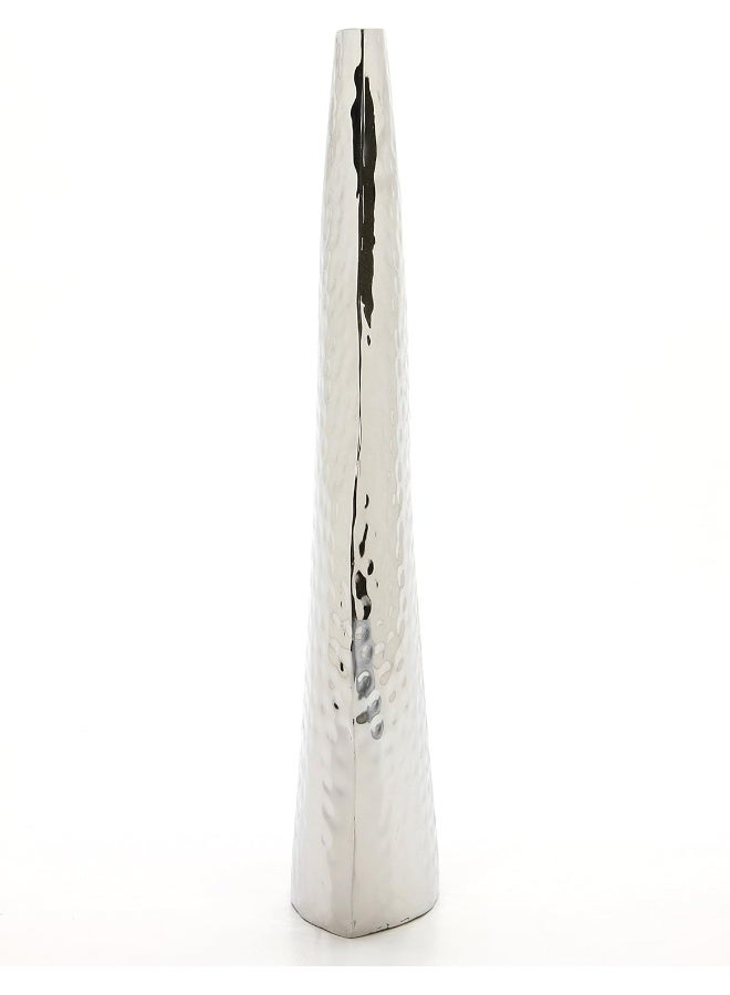 Hosley 17 Inch High Silver Color Metal Vase Contemporary Statement Piece for Stunning Floral Arrangements and Modern Home D cor Sculptural Elegance - Image 5