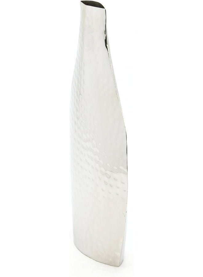 Hosley 17 Inch High Silver Color Metal Vase Contemporary Statement Piece for Stunning Floral Arrangements and Modern Home D cor Sculptural Elegance - Image 4