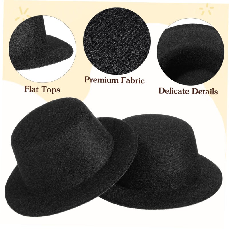 6Pcs Black Doll Formal Hats DIY Handmade Snowman Ornament Miniature Caps for Crafts - Image 4