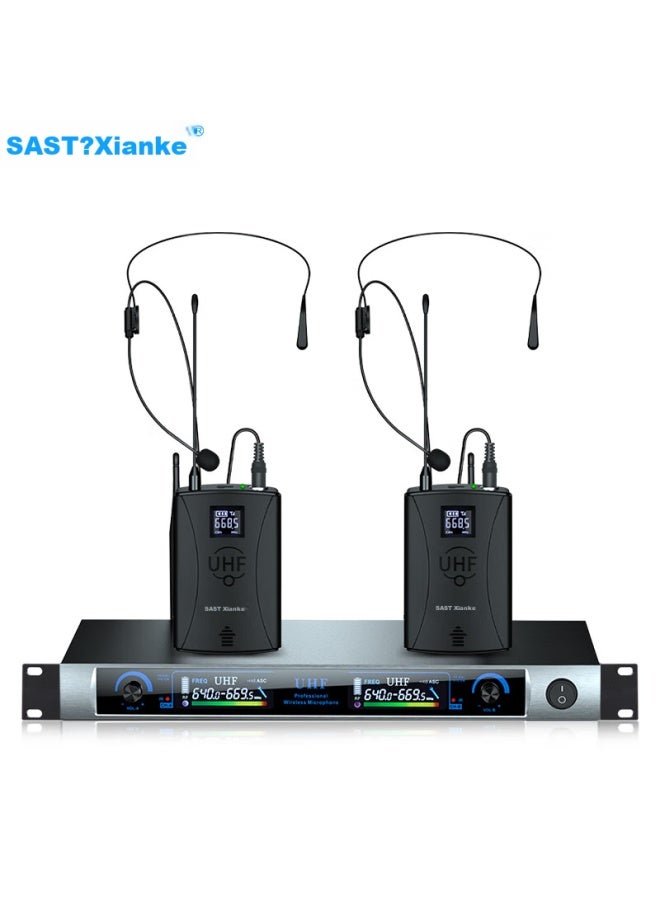 Sast Ok-12 Professional Wireless Microphone System, Dual Microphones For Home Karaoke, Stage Performance, Ktv Singing, Wedding, Conference, U-segment Professional Dual Microphones - Image 1