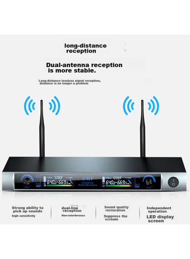 Sast Ok-12 Professional Wireless Microphone System, Dual Microphones For Home Karaoke, Stage Performance, Ktv Singing, Wedding, Conference, U-segment Professional Dual Microphones - Image 5