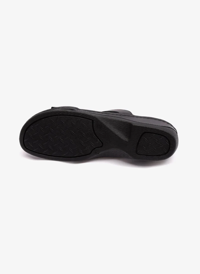 Comfort Plus COMFORT PLUS MATTE LEATHER WOMEN SANDALS BLACK