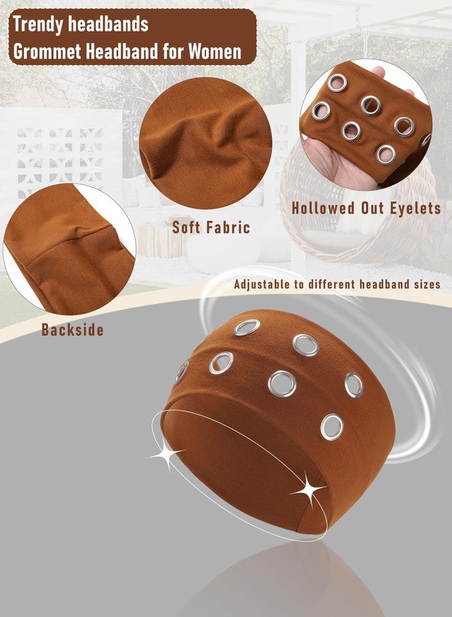 سي اتش ال اي انس اس مجموعة تشلينز من 3 قطع من عصابات الرأس العريضة بنمط البانك، مزينة بفتحات معدنية مجوفة، مناسبة للنساء، مصنوعة من المعدن المطاطي، مثالية للرياضة والاستخدام اليومي، مستوحاة من موضة الألفية الجديدة. - Image 3