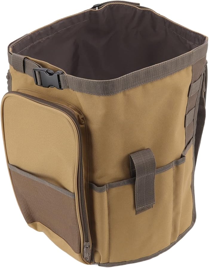 Large Capacity Round Garden Bucket Bag Oxford Cloth Tool Organizer Portable for Yard Work - Image 4