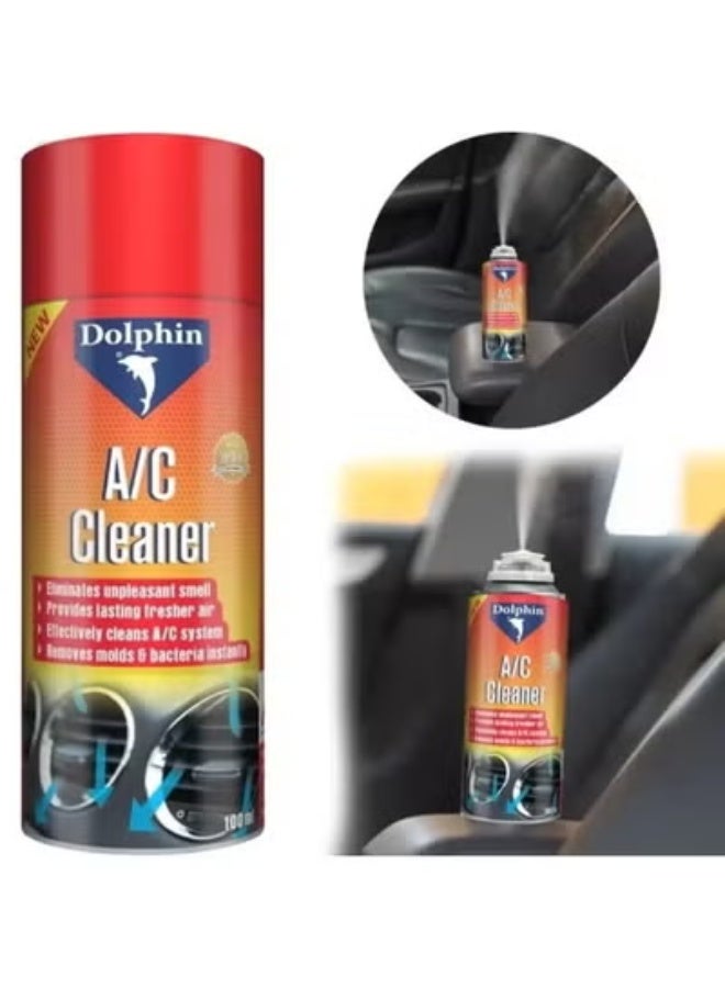 Dolphin A/C Cleaner Spray 100ml – Powerful Air Conditioner Odor Eliminator and Disinfectant – Effectively Removes Dust, Bacteria, Mold, and Bad Odors from AC Units, Ensuring Fresh, Clean, and Hygienic Airflow for Home, Office, and Car - Image 1