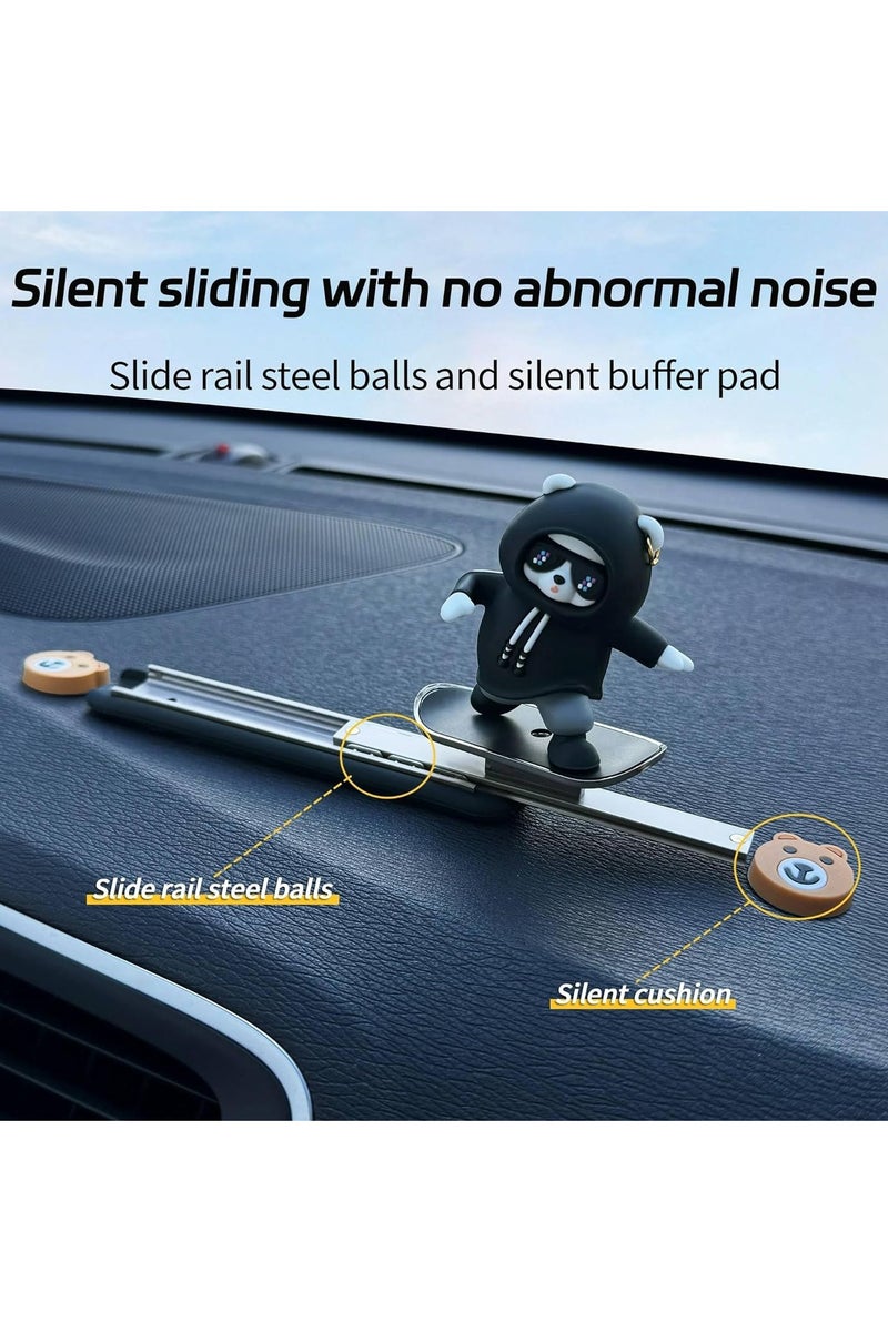 Funny Car Accessories Dashboard Decoration Teddy Bear Skateboard Design, Great Car Stuff, Suitable for Car Decoration for Men and Women, Multicolor, 1 Pack - Image 4