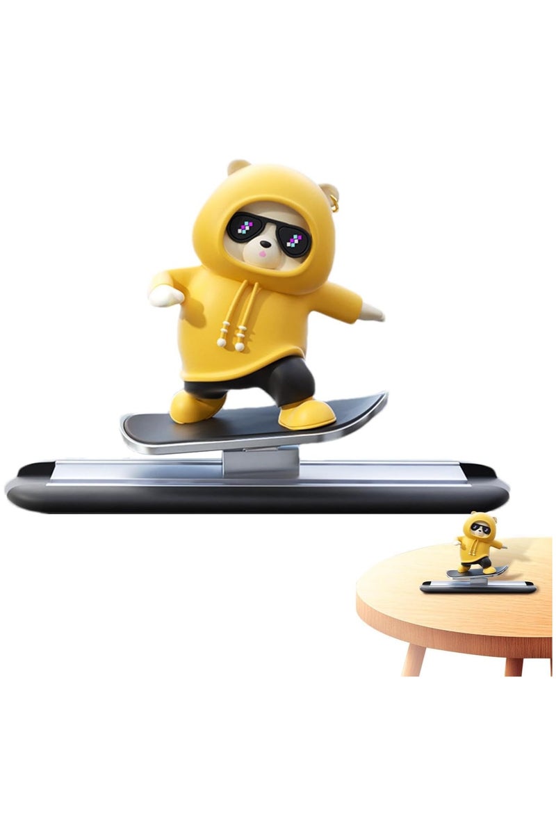 Funny Car Accessories Dashboard Decoration Teddy Bear Skateboard Design, Great Car Stuff, Suitable for Car Decoration for Men and Women, Multicolor, 1 Pack - Image 1