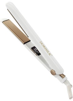 DORISILK DORISILK Ceramic Flat Iron 450 Degrees Hair Straightener and Curler 2 in 1 30s Fast Heat Straightening Iron for Hair Dual Voltage Hair Iron 1 Inch Salon Control Temp Gift for Women Girls White 