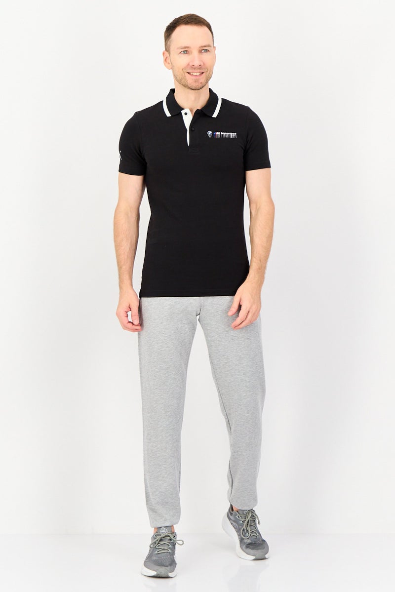 PUMA تي شيرت بولو رياضي للرجال بأكمام قصيرة، خارجي، أسود - Image 4