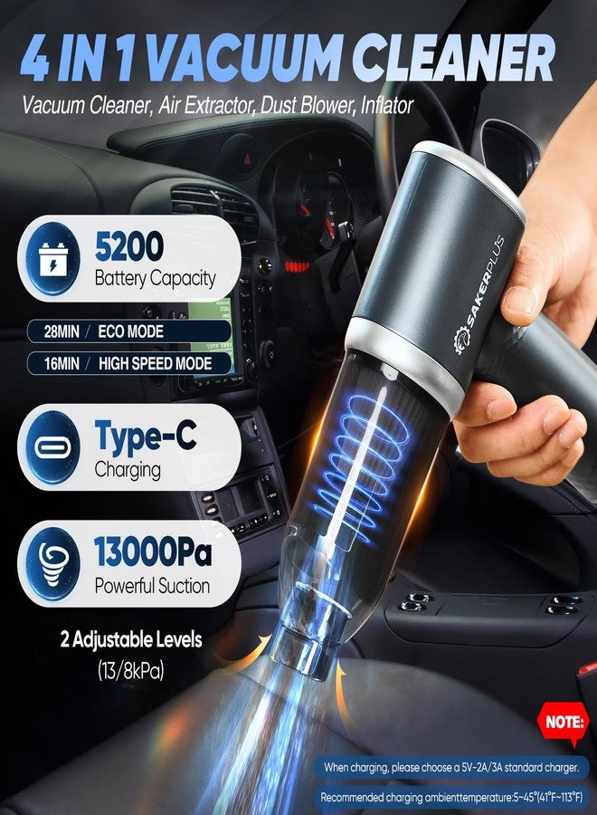 SakerPlus 3 in 1 Cordless Handheld Vacuum Cleaner,Deep Blue and Light Blue - Image 2