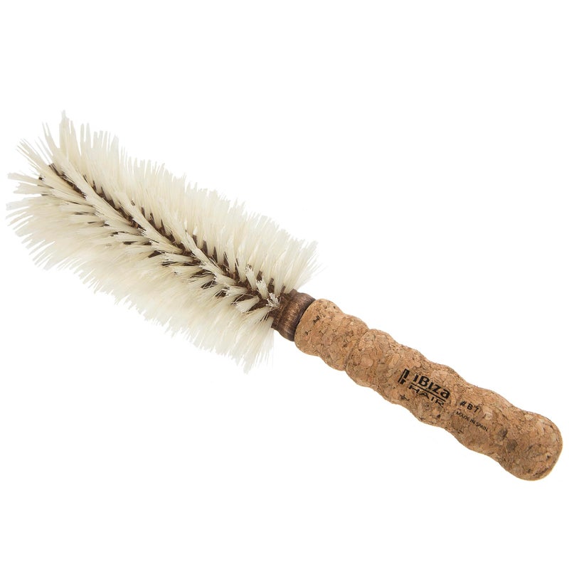 Ibiza Hair Boar Bristle Round Brush (B7-70mm) | Blonde Bristles & Cork Handle | Ideal for Color Treated Tresses | Big Waves or Tight Curls | Adds Shine & Texture for Long Styles & Large Sections - Image 1