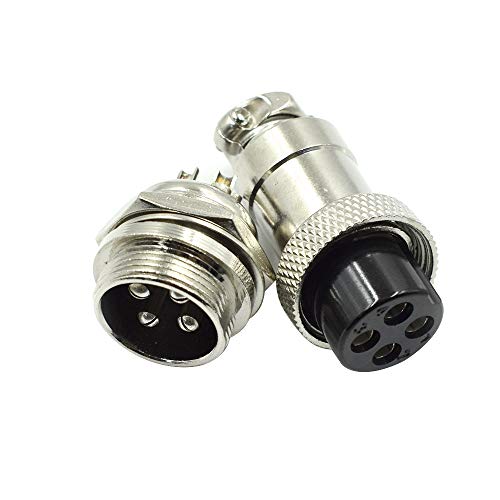 Hxchen 4 Pin Metal Male Female Panel Connector 20mm GX20-4P Silver Aviation Plug - (2 Sets) - Image 5
