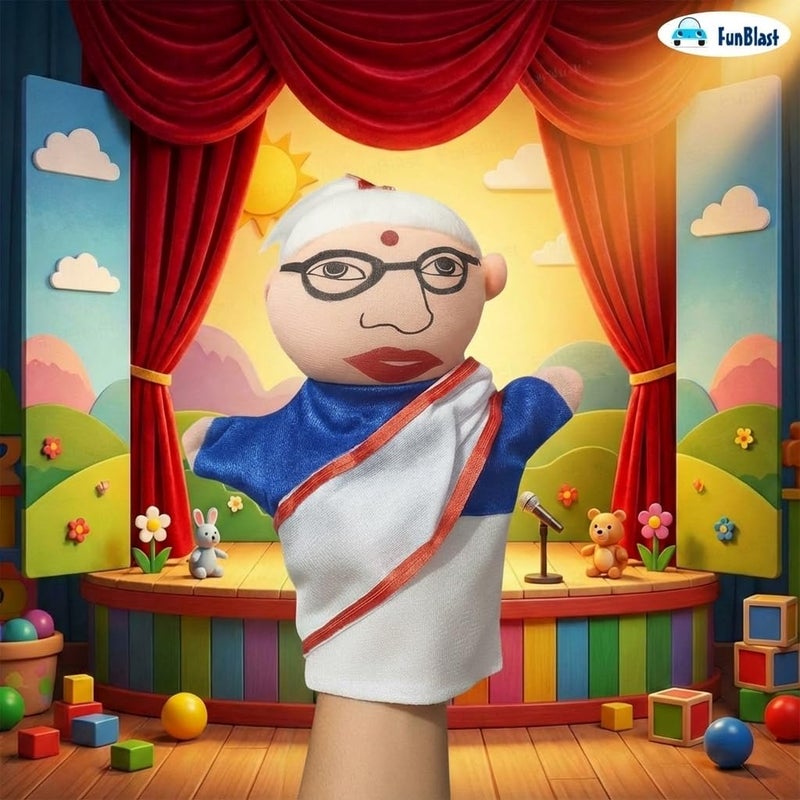 FunBlast Hand Puppet for Kid – Plush Hand Puppets Toys, Family Members Soft Puppets for Kid Story Telling (Puppet-Dadi) - Image 4