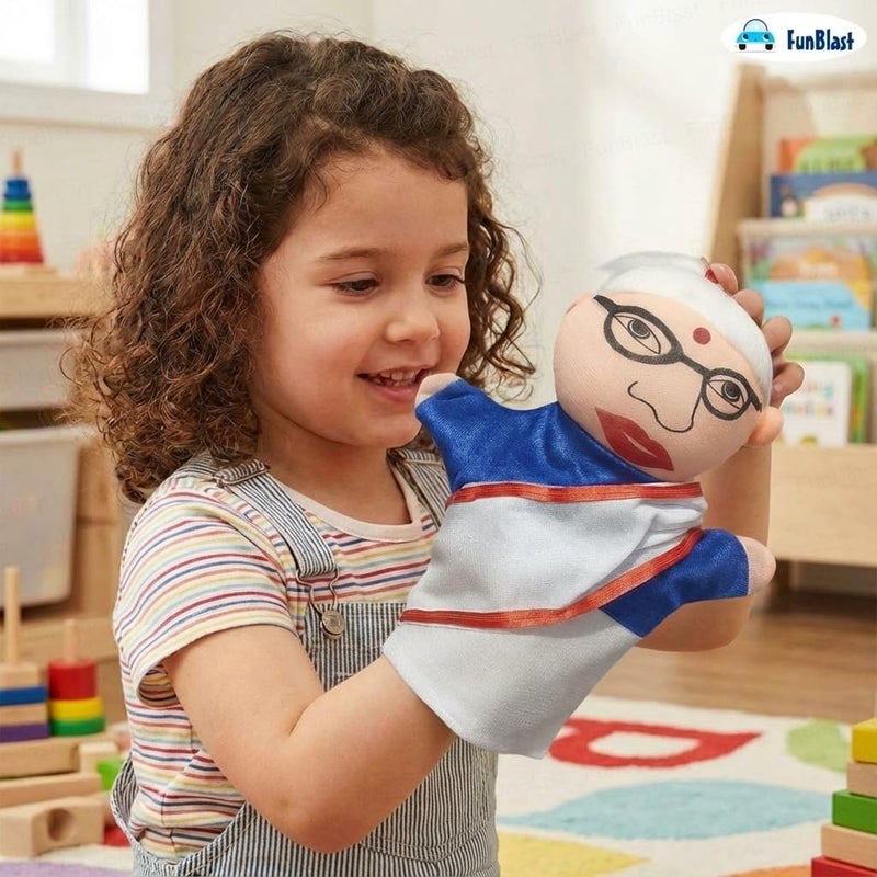 FunBlast Hand Puppet for Kid – Plush Hand Puppets Toys, Family Members Soft Puppets for Kid Story Telling (Puppet-Dadi) - Image 3