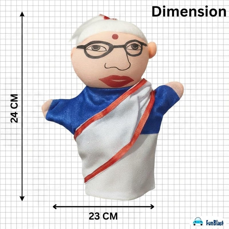 FunBlast Hand Puppet for Kid – Plush Hand Puppets Toys, Family Members Soft Puppets for Kid Story Telling (Puppet-Dadi) - Image 2