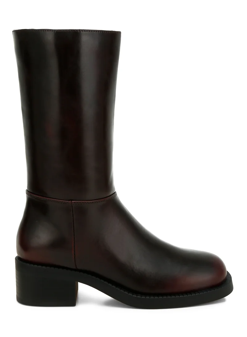 London Rag Women's Block Heel Calf Boots in Brown