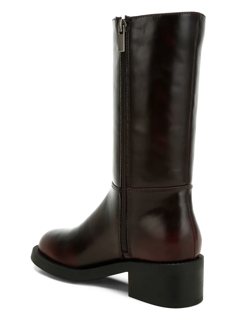 London Rag SH5138_BROWN London Rag Women's Block Heel Calf Boots in Brown  | Best Price UAE
