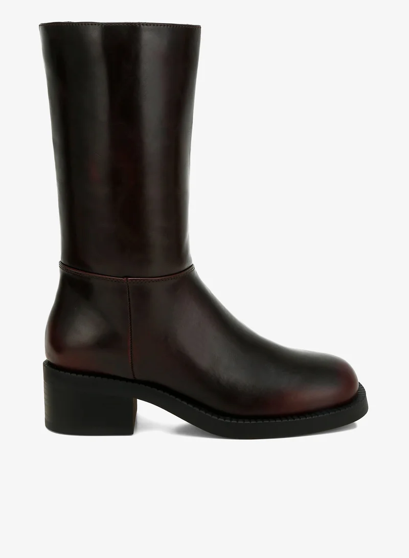 London Rag Women's Block Heel Calf Boots in Brown