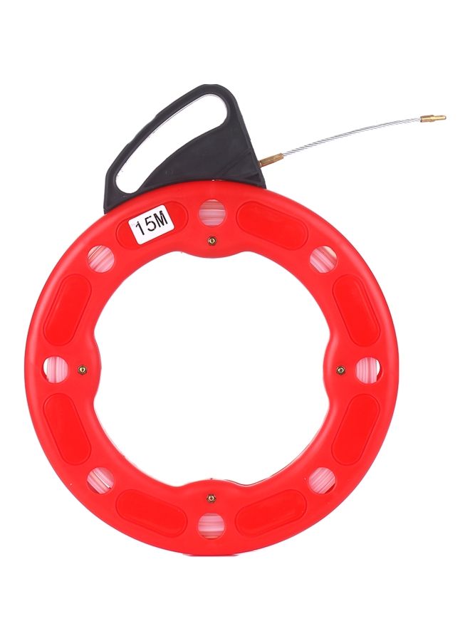 NIBEMINENT Fiberglass Fish Tape Electrical Cable Puller Red/Black 15meter  - Image 1