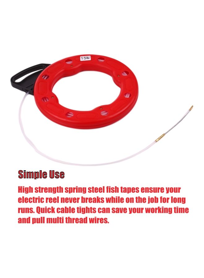 NIBEMINENT Fiberglass Fish Tape Electrical Cable Puller Red/Black 15meter  - Image 2