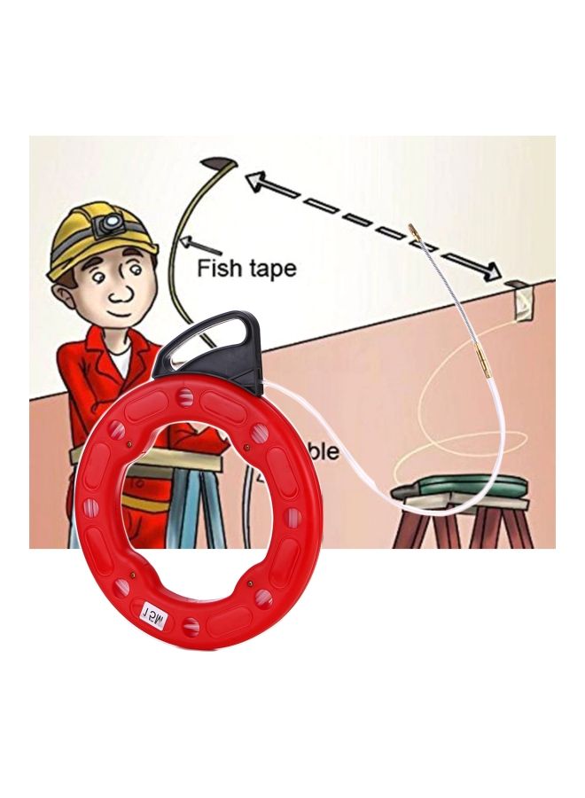 NIBEMINENT Fiberglass Fish Tape Electrical Cable Puller Red/Black 15meter  - Image 3