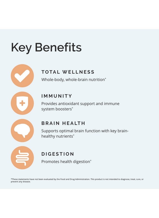 BRAINMD براين إم دي نيو رفيت بلس 120 كبسولة مكمل متعدد الفيتامينات والمعادن معزز بالفيتونutrients والإنزيمات والأطعمة الكاملة خالي من الجلوتين 30 حصة - Image 4