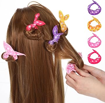 oruola أورولا 8 قطع أسطوانة وسادة للشعر 81 × 138 إنش لف الشعر بكرات ناعمة من الإسفنج للشعر الطويل والقصير والسميك أو الرقيق تجعيد حلزوني 4 ألوان - Image 2