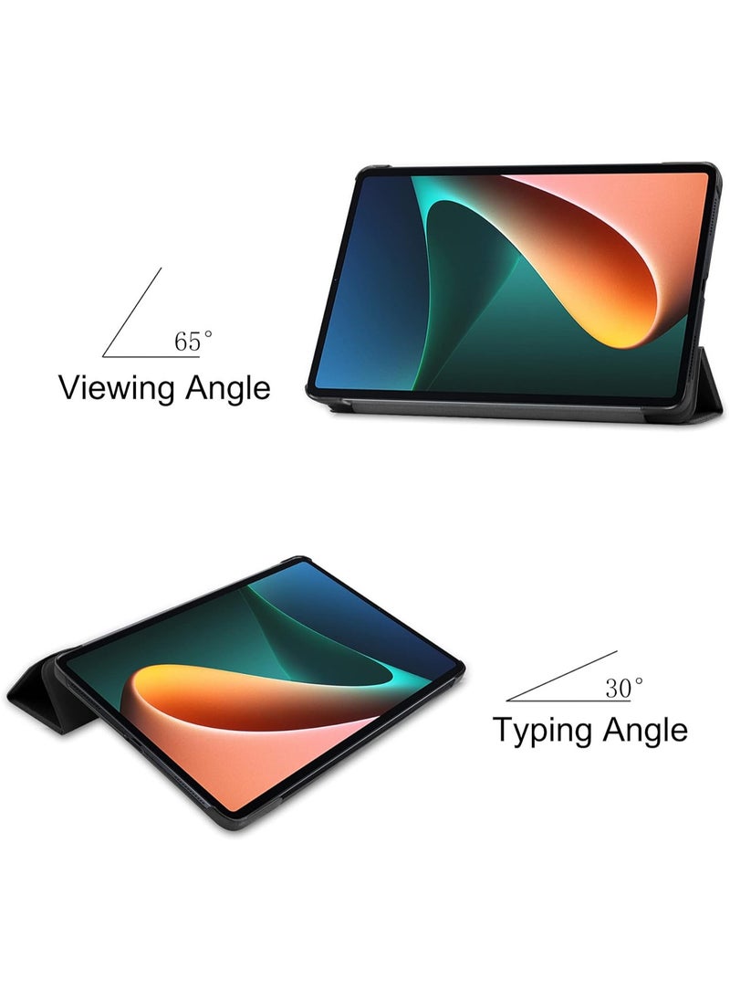 حافظة لجهاز Xiaomi Pad 6S Pro 12.4، [ميزة الوقوف] حافظة واقية مضادة للخدش من مادة TPU، حافظة ذكية رفيعة للغاية بمسند، لجهاز Xiaomi Pad 6S Pro-أسود