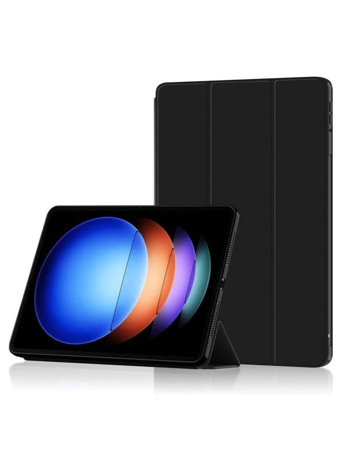 حافظة لجهاز Xiaomi Pad 6S Pro 12.4، [ميزة الوقوف] حافظة واقية مضادة للخدش من مادة TPU، حافظة ذكية رفيعة للغاية بمسند، لجهاز Xiaomi Pad 6S Pro-أسود