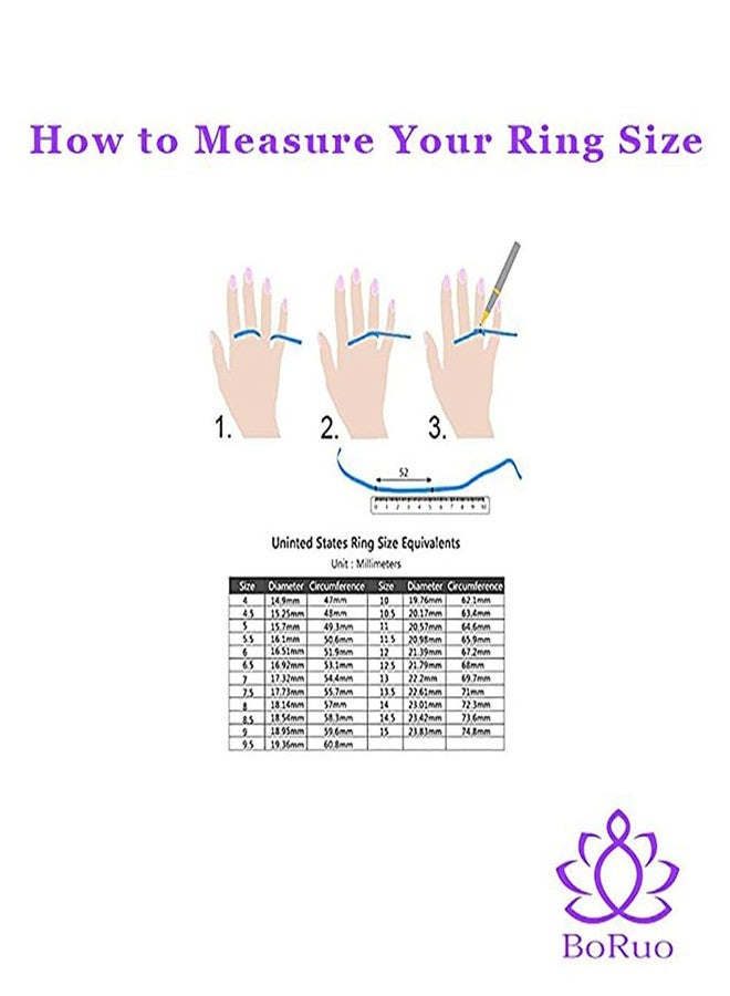 BORUO Sterling Silver Ring - Wedding Bands for Women, Eternity Band, Cubic Zirconia Simulated Diamond Stackable Band for Oura Ring Gen3/4-1.5mm 3mm Band Size 4-12, 4, Sterling Silver, Cubic Zirconia - Image 3