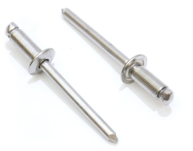 Bolt Dropper #44 Blind Rivet, Button Head, 1/8 Inch Inch Diameter, 3/16 Inch Inch - 1/4 Inch Inch Grip Range, Plain Finish, 304 (18-8) Stainless Steel (100 pk) - Image 1
