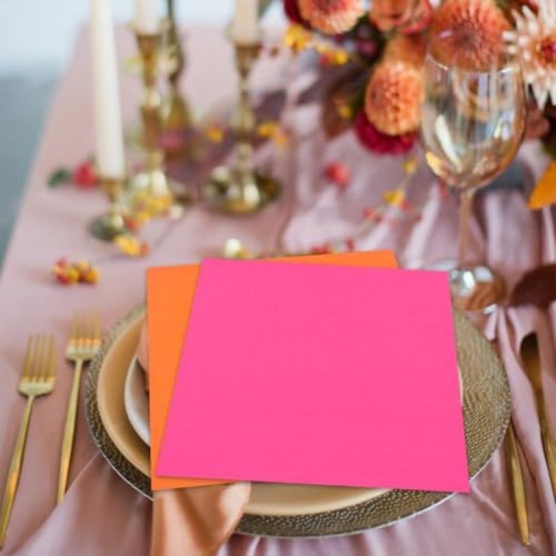 Sturdy Disposable Napkins 2-Ply 23CM X 23CM Bulk Pack Of 120 - Vivid Pink Orange Hues Luncheon Cocktail Napkins For Bachelorette Parties Birthday Celebrations Baby Showers - Image 5
