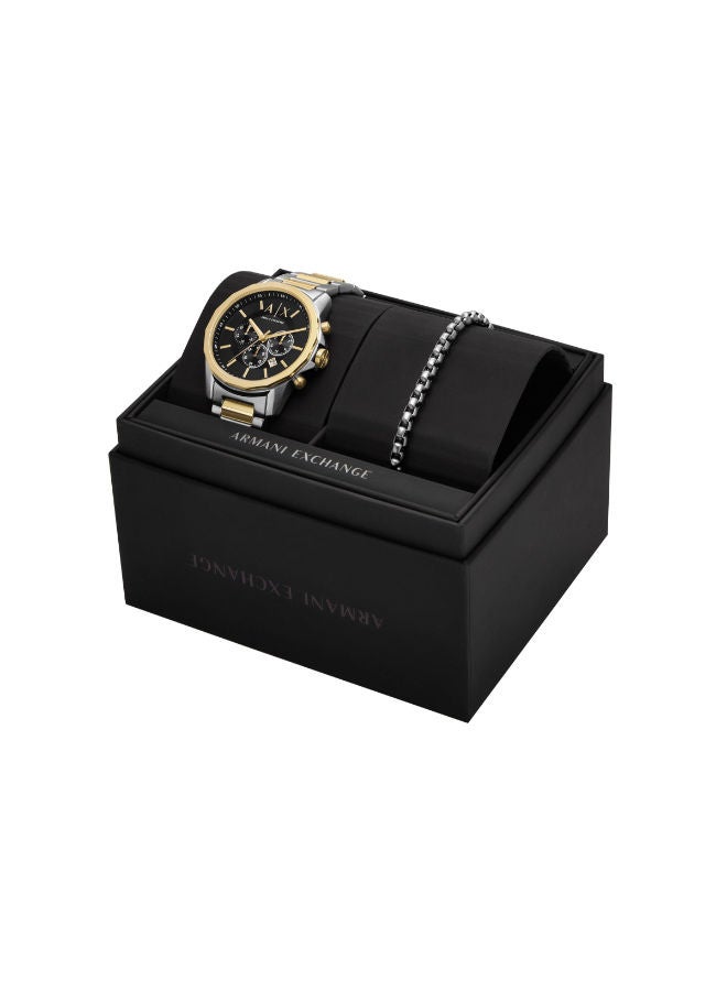 ارماني اكسشينج Men Stainless Steel Chronograph Wrist Watch AX7148SET with Bracelet Set - Image 1