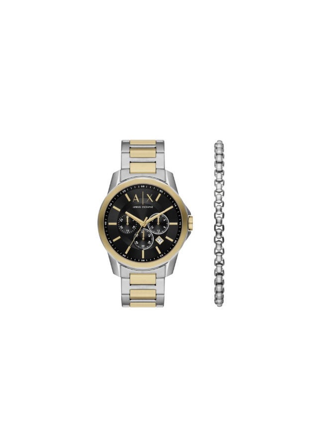 ارماني اكسشينج Men Stainless Steel Chronograph Wrist Watch AX7148SET with Bracelet Set - Image 2