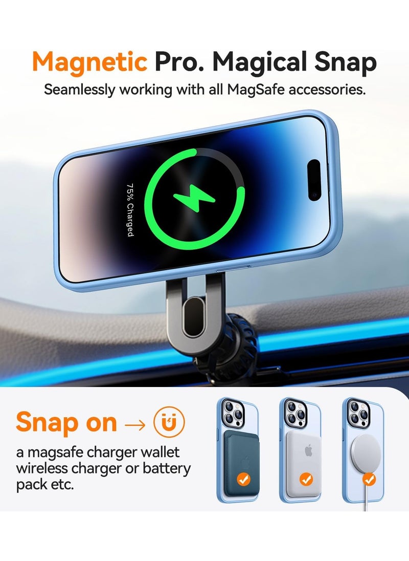 Magnetic Case For iPhone 11 Pro 5.8 Case Compatible with MagSafe Military Grade Protection Shockproof Translucent Matte Case Anti Scratch Shockproof Phone Case (Light Blue)